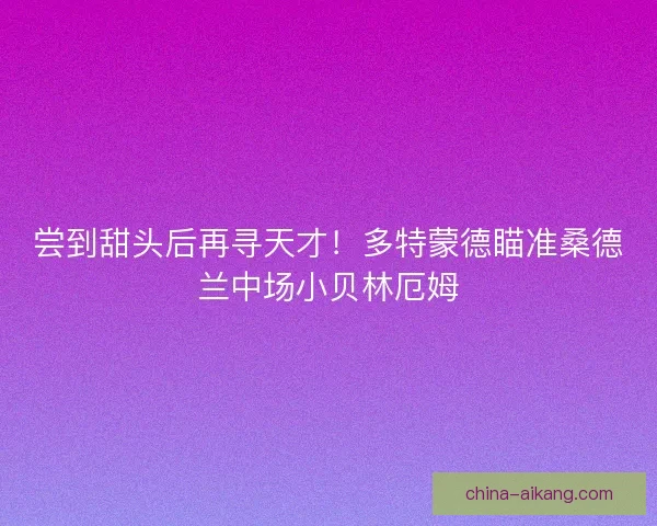 尝到甜头后再寻天才！多特蒙德瞄准桑德兰中场小贝林厄姆